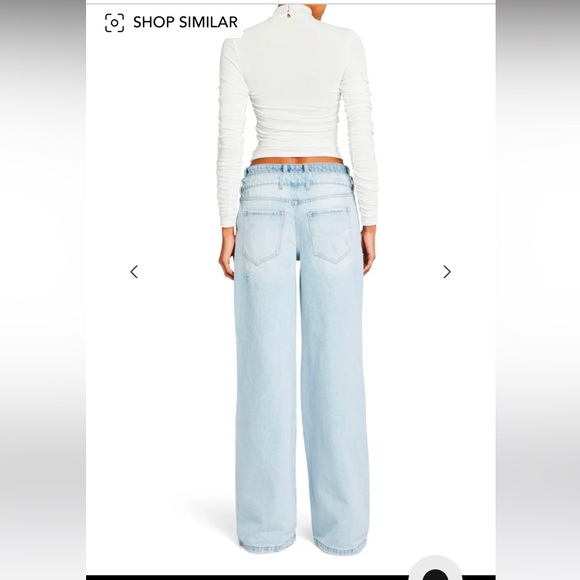 SER.O.YA Saphira Double Waistband Wide Leg Jeans in Skylight NWT - Picture 5 of 16